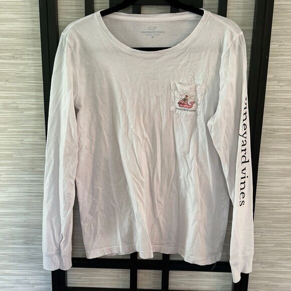 Vineyard Vines Happy New Year white long sleeve graphic T-shirt size M - Picture 3 of 4